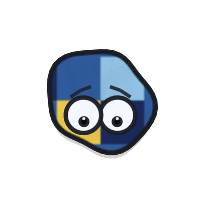 The blob wide-eyed, the face it pulls when a guard notices it.